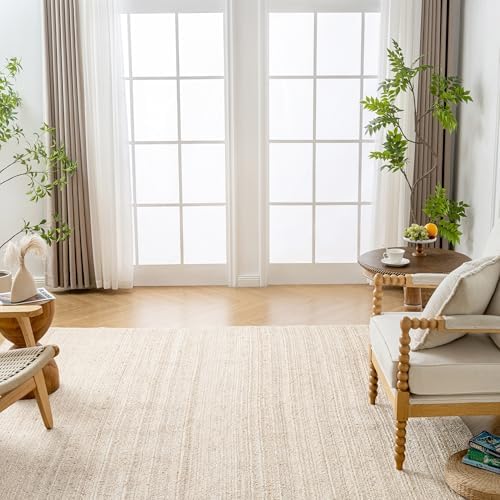 Shatex Jute Rug 6x9ft, Large Chunky Farmhouse Area Rug, Handcrafted Braided R...