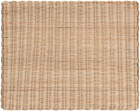 Bali & pari Farica Modern Bohemian Natural Rattan and Mahogany Accent Bench