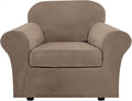 H.VERSAILTEX Rich Velvet Stretch 2 Piece Cover Chair Slipcover Sofa Cover by HVERSAILTEX