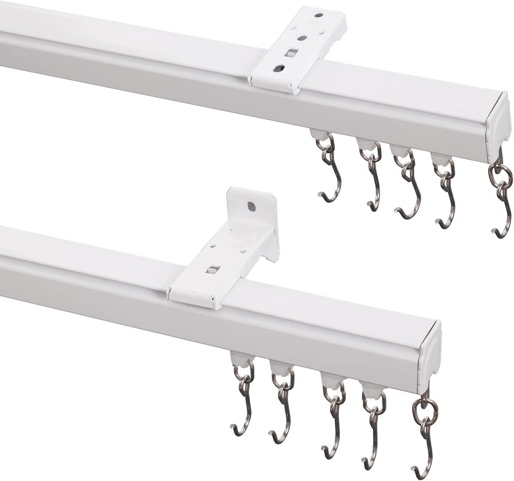ChadMade Aluminum Ceiling Curtain Track Set with Hooks, 9ft - 12ft Adjustable...