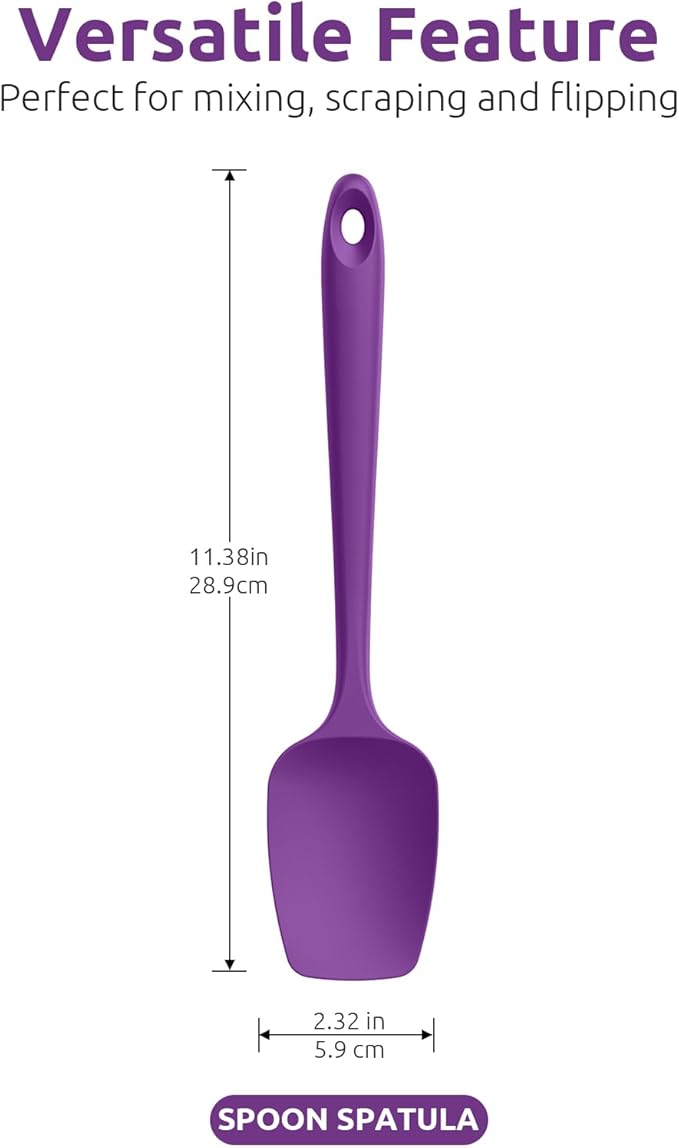 U-Taste Silicone Spoon Spatula Set, 600ºF High Heat Resistant Food Grade - Image 2