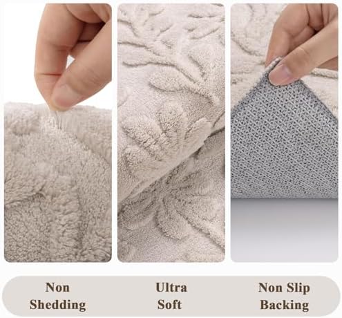 Vaukki 8x10 Area Rug for Living Room, Beige Throw Carpet for Bedroom