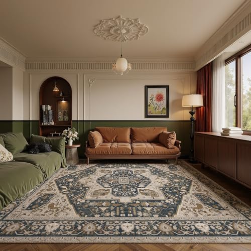 EnHomee 8x10 Area Rugs Washable for Bedroom, Boho Vintage Rugs, Foldable Area...