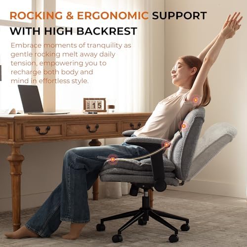 Dowinx Criss Cross Chair with Adjustable Flip-up Arms and Wheels, Comfort Erg...