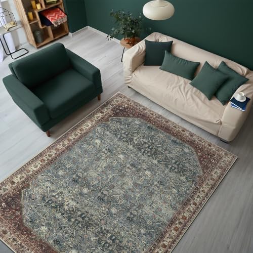 Keen Home Design Vintage Washable Area Rug, Non-Slip Low Pile, 5x7