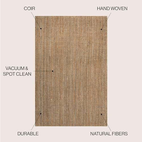 JONATHAN Y Biot Handwoven Jute Solid Natural Indoor Area Rug, 5x8, Traditiona...
