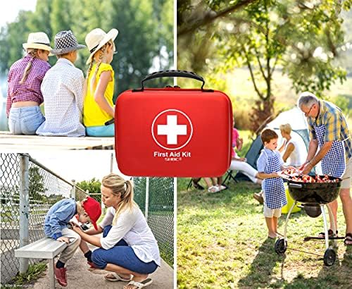 Compact First Aid Kit (228pcs) Designed for Family Emergency Care. Waterproof...