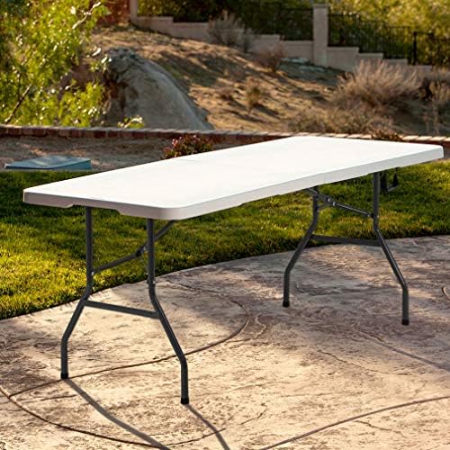 BestOffice | 6FT Folding Table | White | Portable Plastic Table