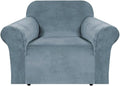 H.VERSAILTEX Stretch Velvet Armchair Cover Couch Covers 1 Cushion Chair by HVERSAILTEX