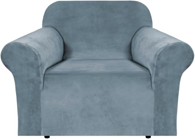 H.VERSAILTEX Stretch Velvet Armchair Cover Couch Covers 1 Cushion Chair by HVERSAILTEX