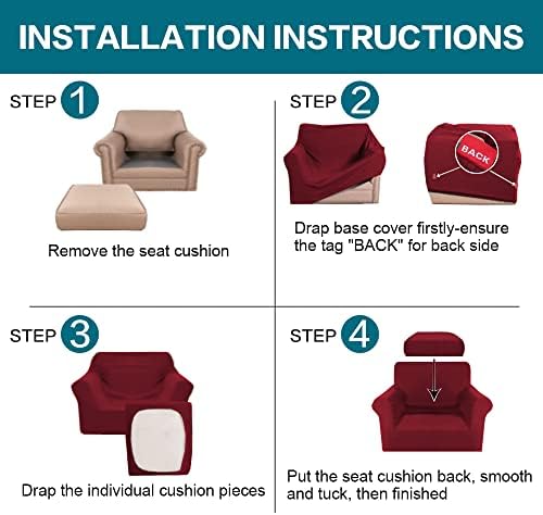 Turquoize 2 Piece Chair Covers Chair Slipcovers for Living Room Armchair Couc...