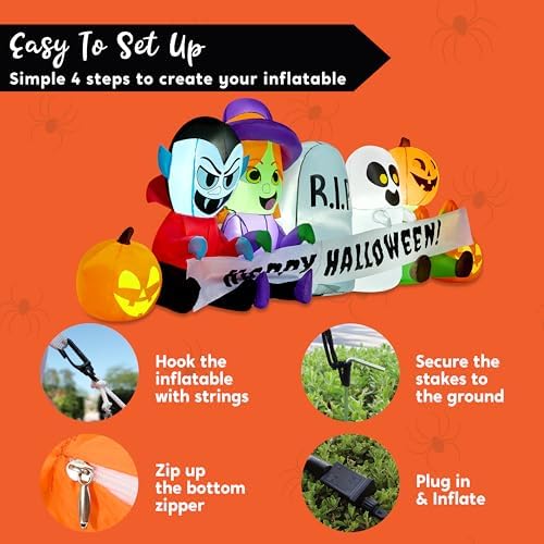 Joiedomi 8 FT Long Inflatable Halloween Decor Outdoor, Halloween Blow Up Deco...