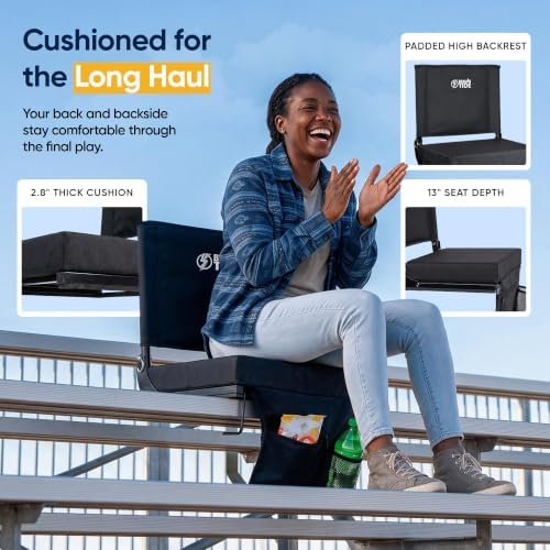 BRAWNTIDE Compact Premium Stadium Seat - Built for Long Days on Bleachers