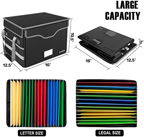 DocSafe Fireproof Document Box with Lock, File Storage Organizer with Mesh Po...