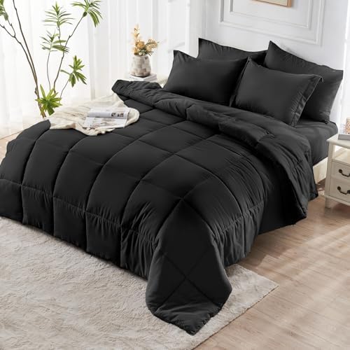 JOLLYVOGUE Queen Comforter Set, Ultra-Soft Bed in a Bag Queen Size 7 Pieces, ...