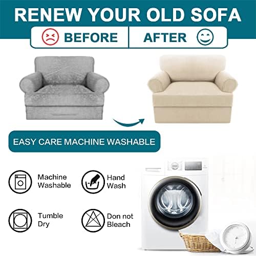 Turquoize T Cushion Chair Slipcover Armchair Slipcover for Living Room Stretc...