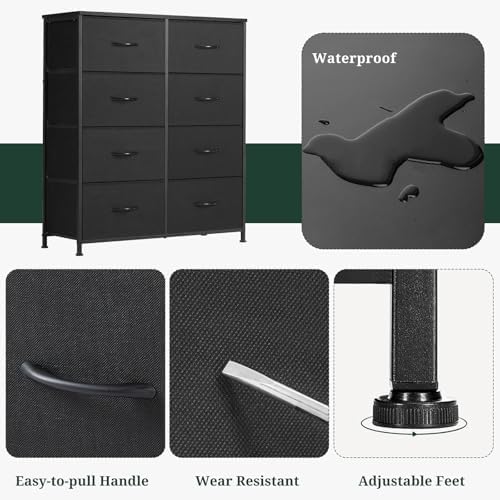 8-Drawer Dresser for Bedroom, Anti-Tip Tall Storage Organizer