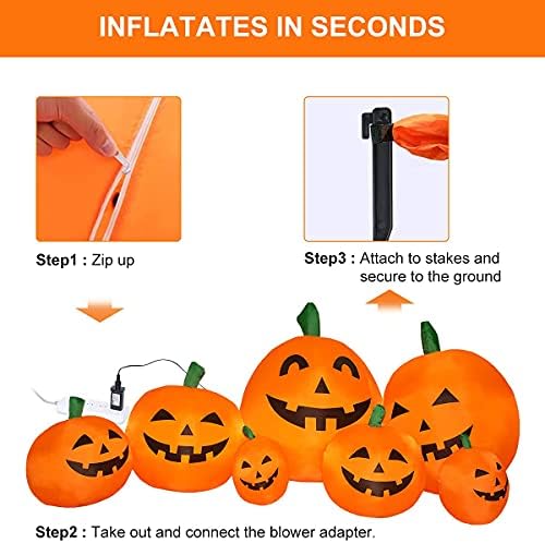 7.5 FT Inflatable Pumpkin Halloween Decorations, Halloween Blow Up Yard Decor...