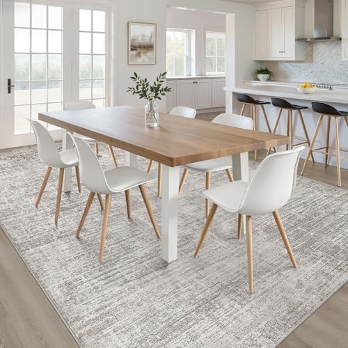 LOONGRUG 8x10 Area Rugs Washable Neutral Modern Living Room Rug Brown Gray