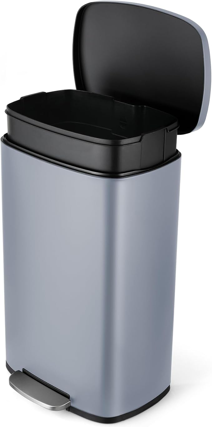 13.2 Gal Kitchen Trash Can, 50L Recycling or Garbage Bin, Brushed Stainless by ComfyCorner
