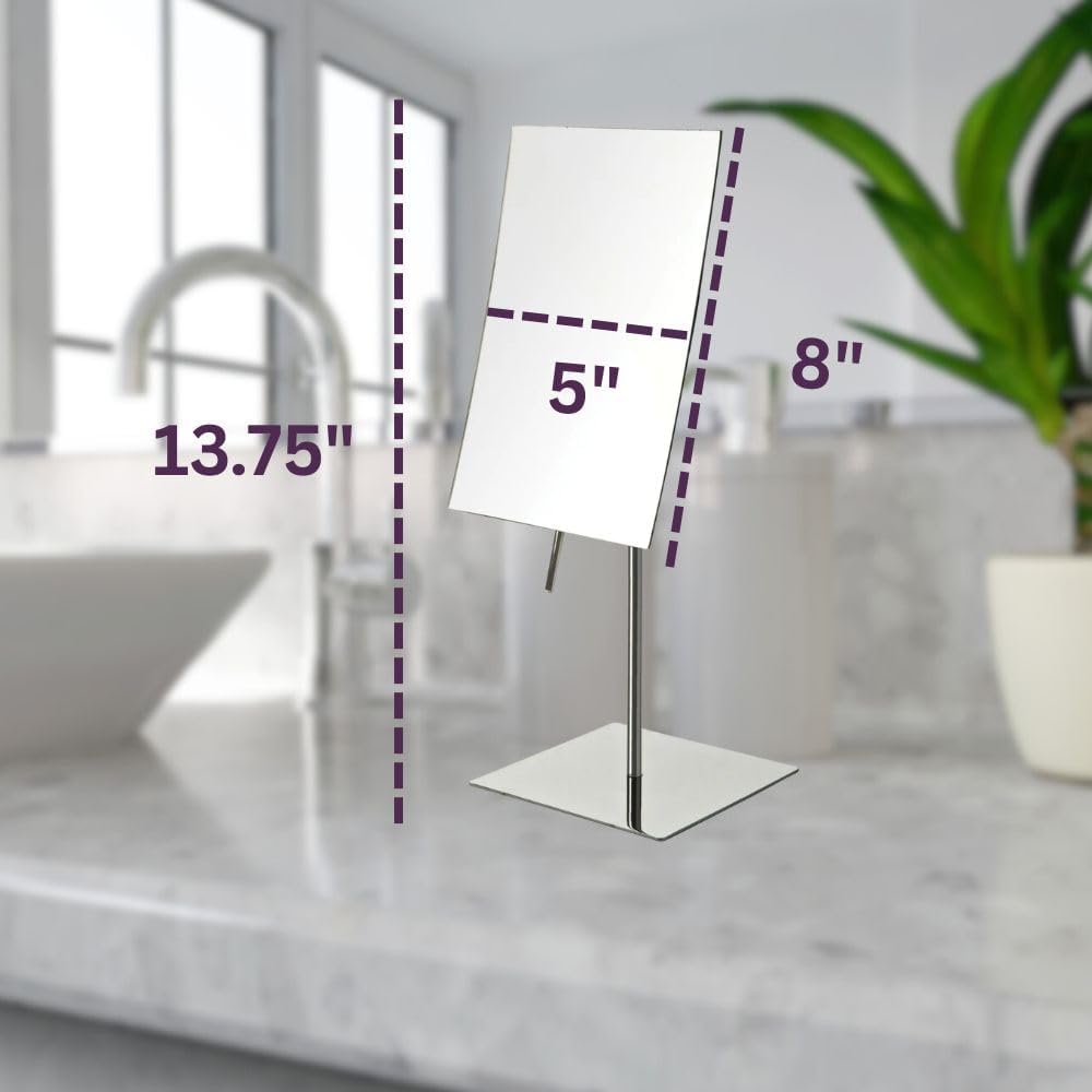 jerdon 5" x 8" tabletop makeup mirror shown in use