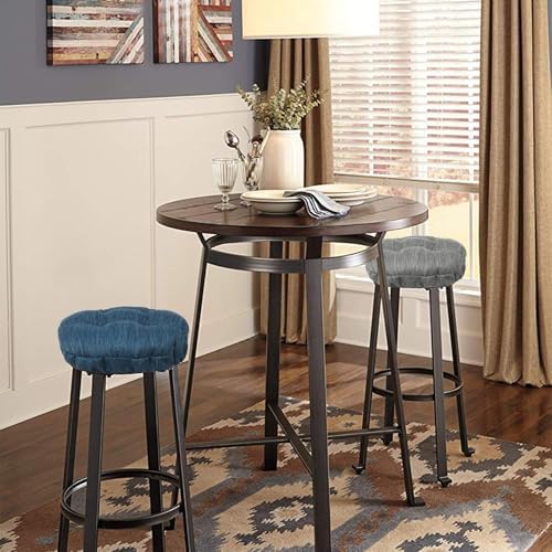 baibu Set of 2 Stool Covers Round, Super Soft Round Bar Stool Cushion Covers Seat Cushion - 2 Cushions Only (Blue,13" (33cm))