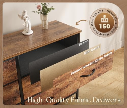 Huuger 78.7 Inch Long Dresser for Bedroom, 12 Drawer Dresser for Closet