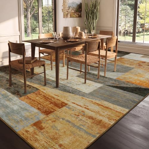 Mugorn Modern Geometric Living Room Rug, Soft Large 9x12 Area Rug