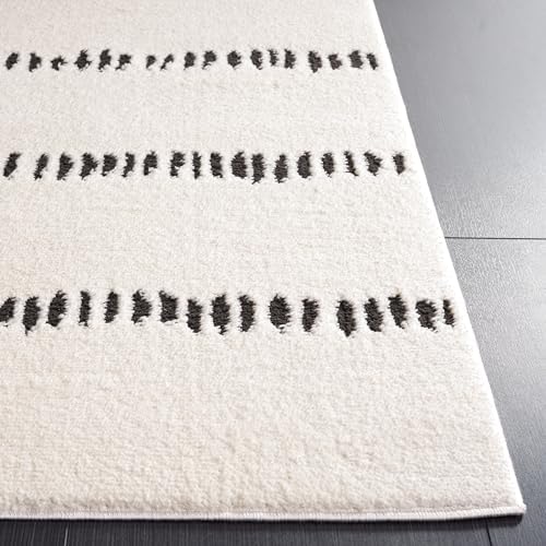 SAFAVIEH Melody Collection Area Rug - 9' x 12', Ivory & Black, Mo...