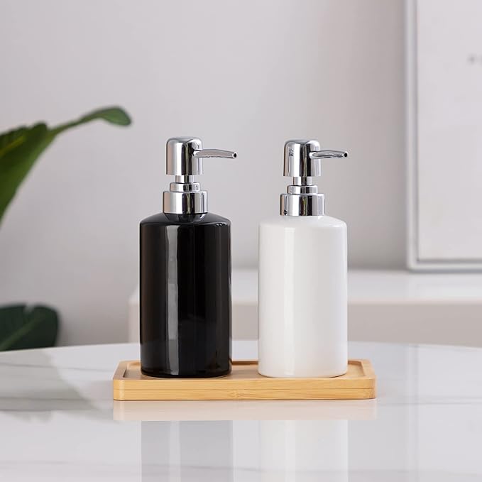 FE Soap Dispenser, 300ml/10oz Ceramic Liquid Soap Pump Dispenser, Refillable - Image 6