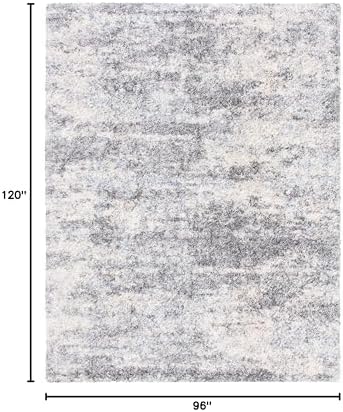 SAFAVIEH Berber Shag Rug 8x10, Large Grey Blue & Cream BER219G