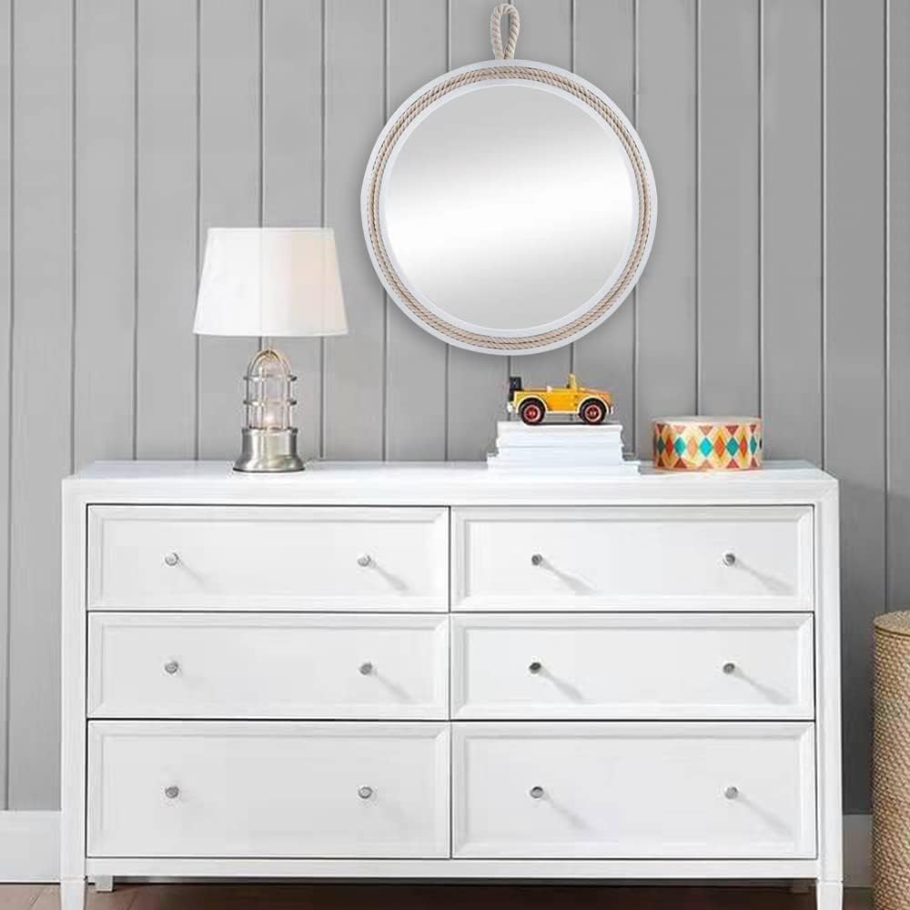 Small Decorative Mirror 11.4'' Round Hanging Mirror for Wall Nautical...