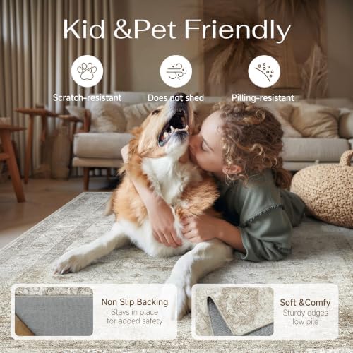8x10 Beige Neutral Area Rug
