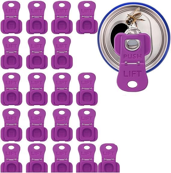 20 Pcs Can Tab Openers & Leak-Proof Drink Covers – One-Hand Soda Can Opener and by Unknown