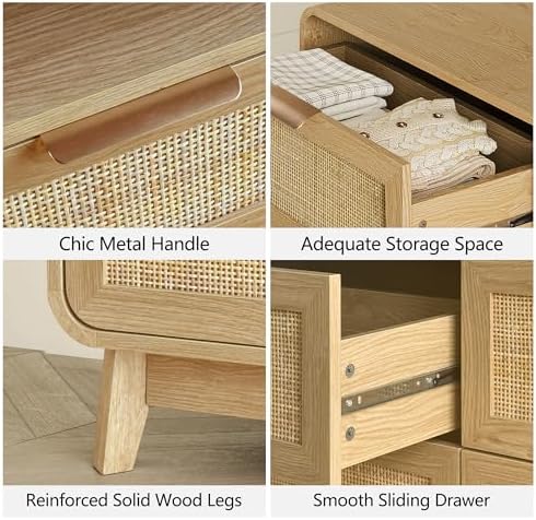 FORTUNETEC Dresser and Nightstand Sets, 3 Piece Bedroom Set, Oak