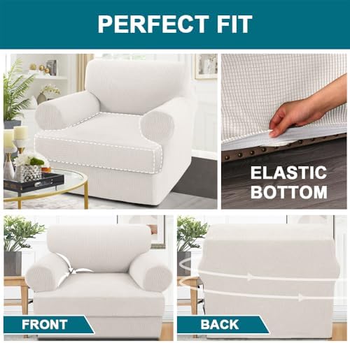 Turquoize T Cushion Chair Slipcover Armchair Slipcover for Living Room Stretc...