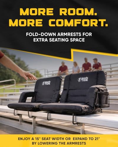 BRAWNTIDE Stadium Seat for Bleachers with Back Support - 3" Foam Cushion
