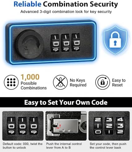 KYODOLED Key Box, 40-Key Lock Box with Combination Lock, Wall Mount, White