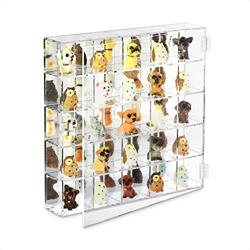 Ikee Design Acrylic 25-Compartment Display with Mirrored Back Case Cabinet