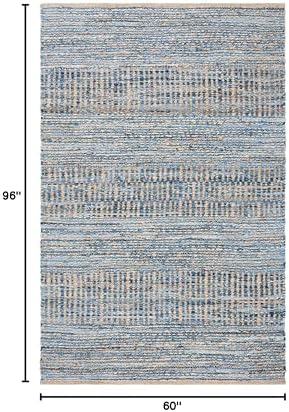 SAFAVIEH Cape Cod Collection Area Rug - 5' x 8', Natural & Blue, ...