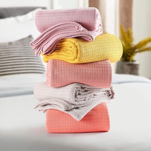Belizzi Home 100% Cotton Bed Blanket, Breathable Bed Blanket King Size, Cotto...