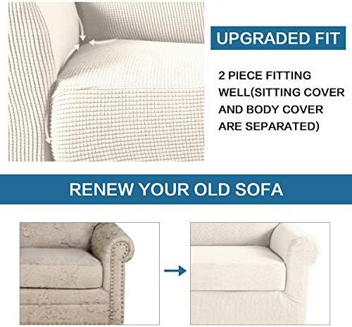 H.VERSAILTEX 2-Pieces Armchair Cover Chair Slipcovers with Arms Furniture Pro...