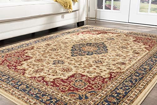 Kirsten Traditional Oriental Ivory Rectangle Area Rug, 8' x 10'