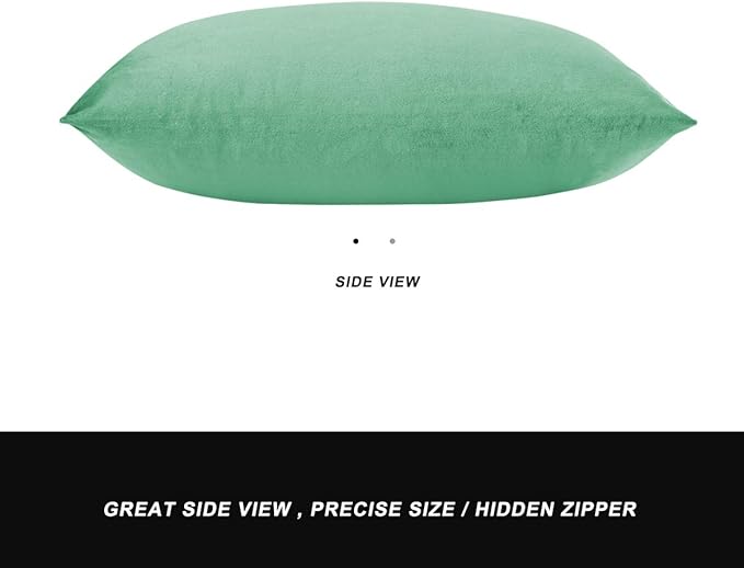 GIGIZAZA Mint Turquoise Velvet Decorative Throw Pillow Covers 12x20 - Image 7
