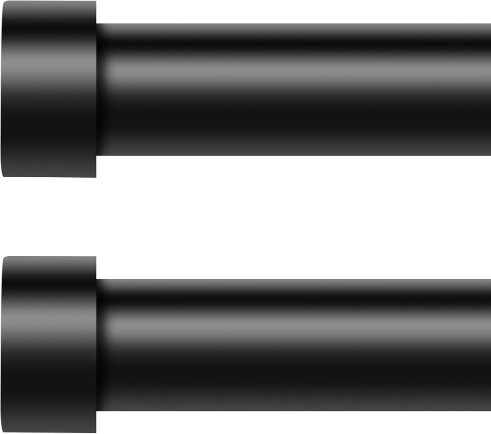 2 Pack Curtain Rods for Windows 48 to 84 Inch(4-7 Feet),Black 1'' Dia...