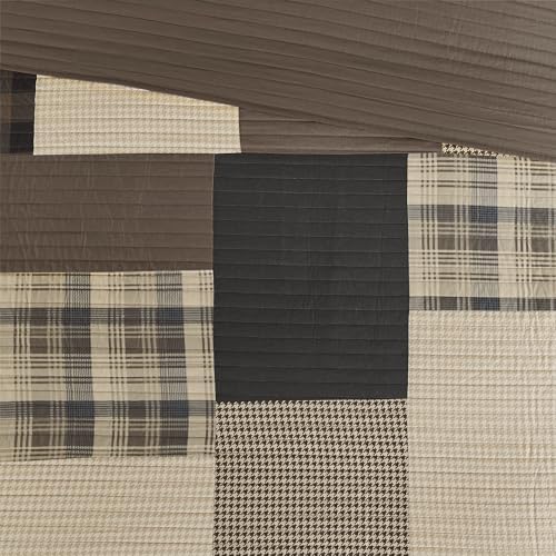 Woolrich Luxury Quilted Throw - Cabin Lifestyle, Patchwork with Moose Design ...