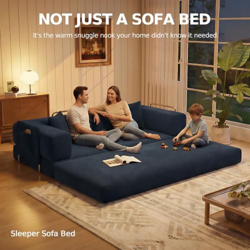 MoonSpeak 78.8'' Futon Sofa Bed, Boneless Couches for Living Room