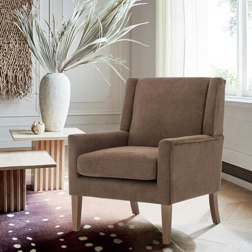 COLAMY Modern Wingback Living Room Chair, Upholstered Fabric Accent Armchair,...