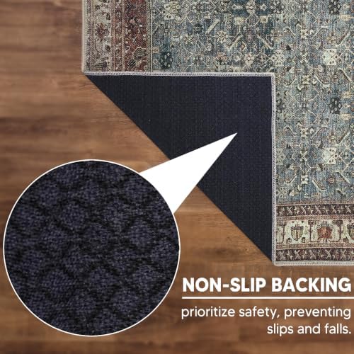 Keen Home Design Vintage Washable Area Rug, Non-Slip Low Pile, 5x7