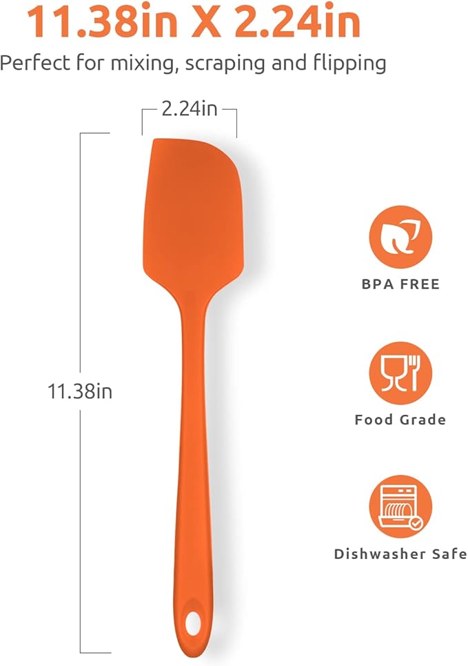 Heat Resistant Silicone Large Spatula: U-Taste 600ºF High Heat Flexible 11.38in - Image 2